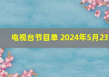 电视台节目单 2024年5月23